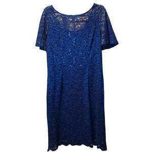 Women's Jackie Jon Blue Sequin Lace Dress Size 14
Dressy Prom Wedding